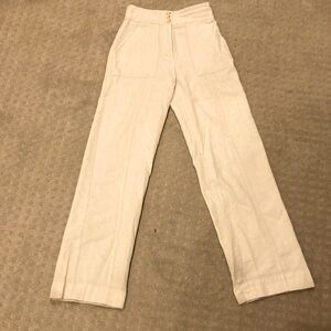 Off white, high rise trousers. From Express